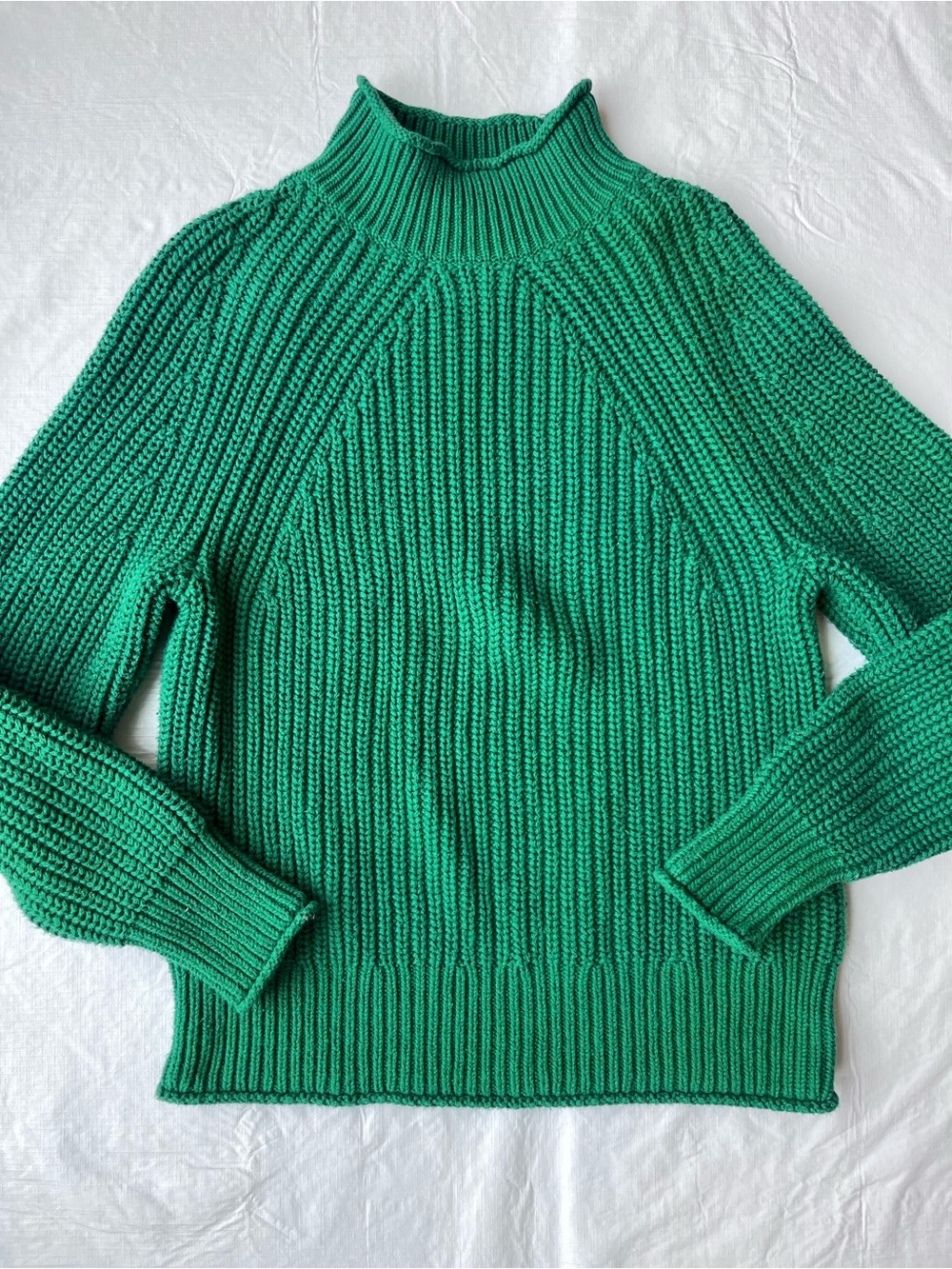 J. Crew Green 100% Cotton Knit Sweater NWOT
